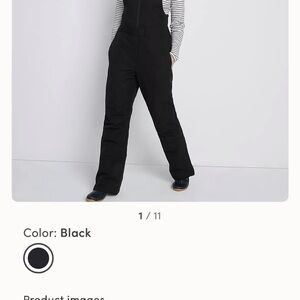 L.L. Bean Black Women's Insulated Snow Jumpsuit/ Ski Bibs